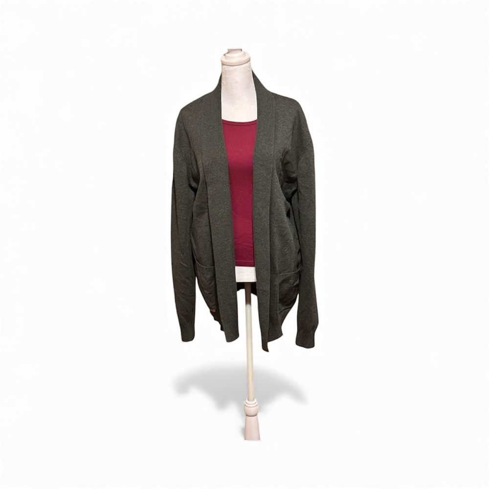 AIOPESON premium goods Dark gray  Open Cardigan